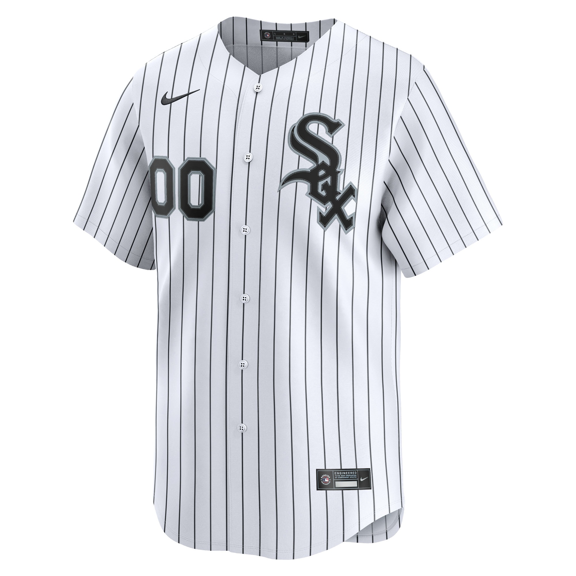 Alternative view of Men's Chicago White Sox White Home Limited Custom Baseball Jersey