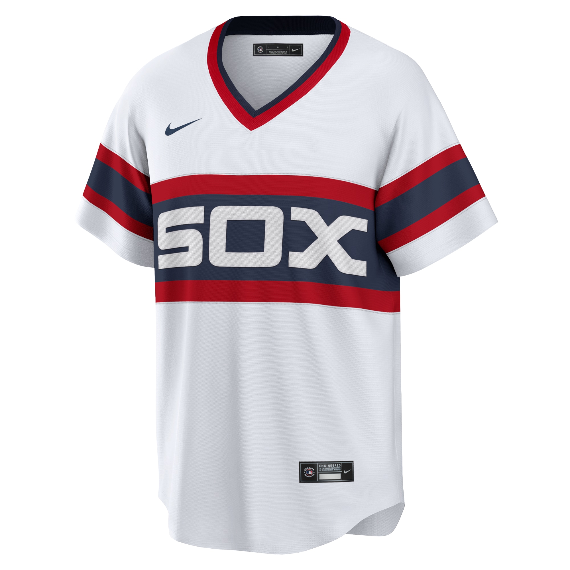 Alternative view of Men's Chicago White Sox White Home Team Baseball Jersey