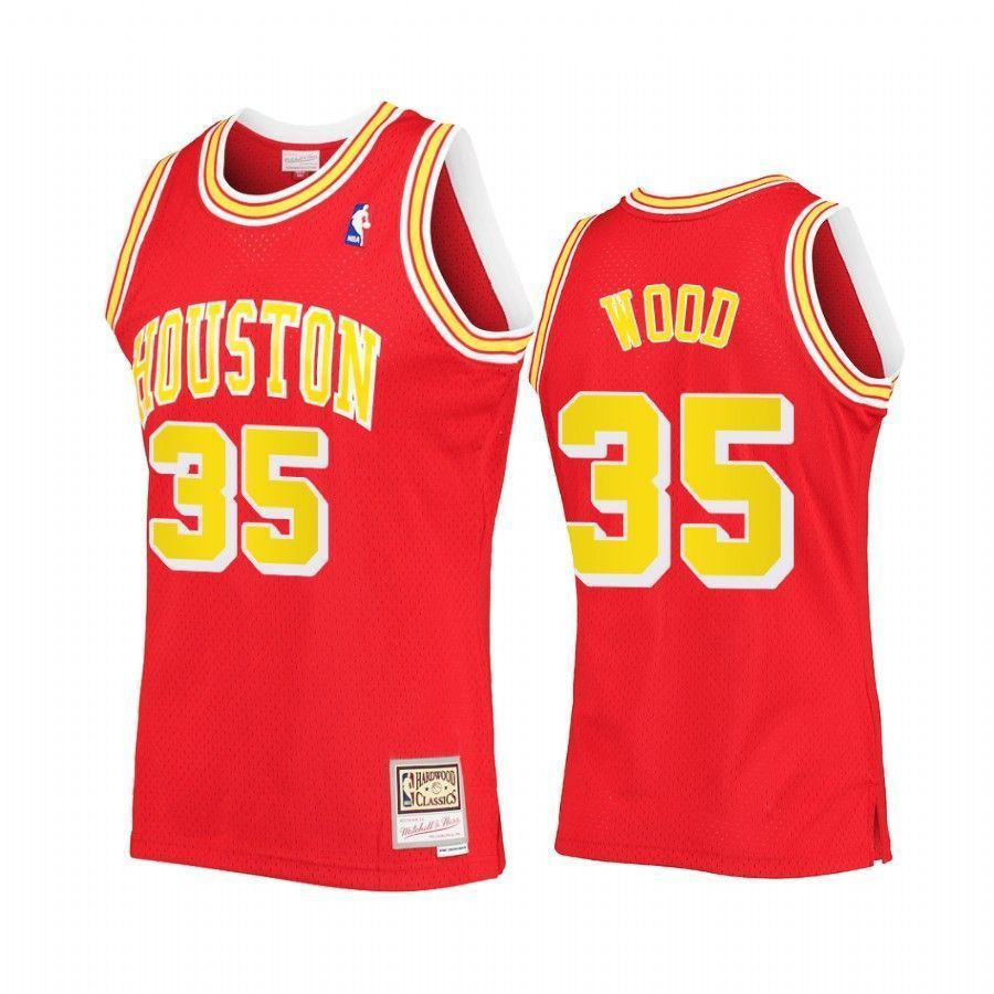 Men's Christian Wood 35 Houston Rockets Red Hardwood Classics Basketball Jersey - JS714 
