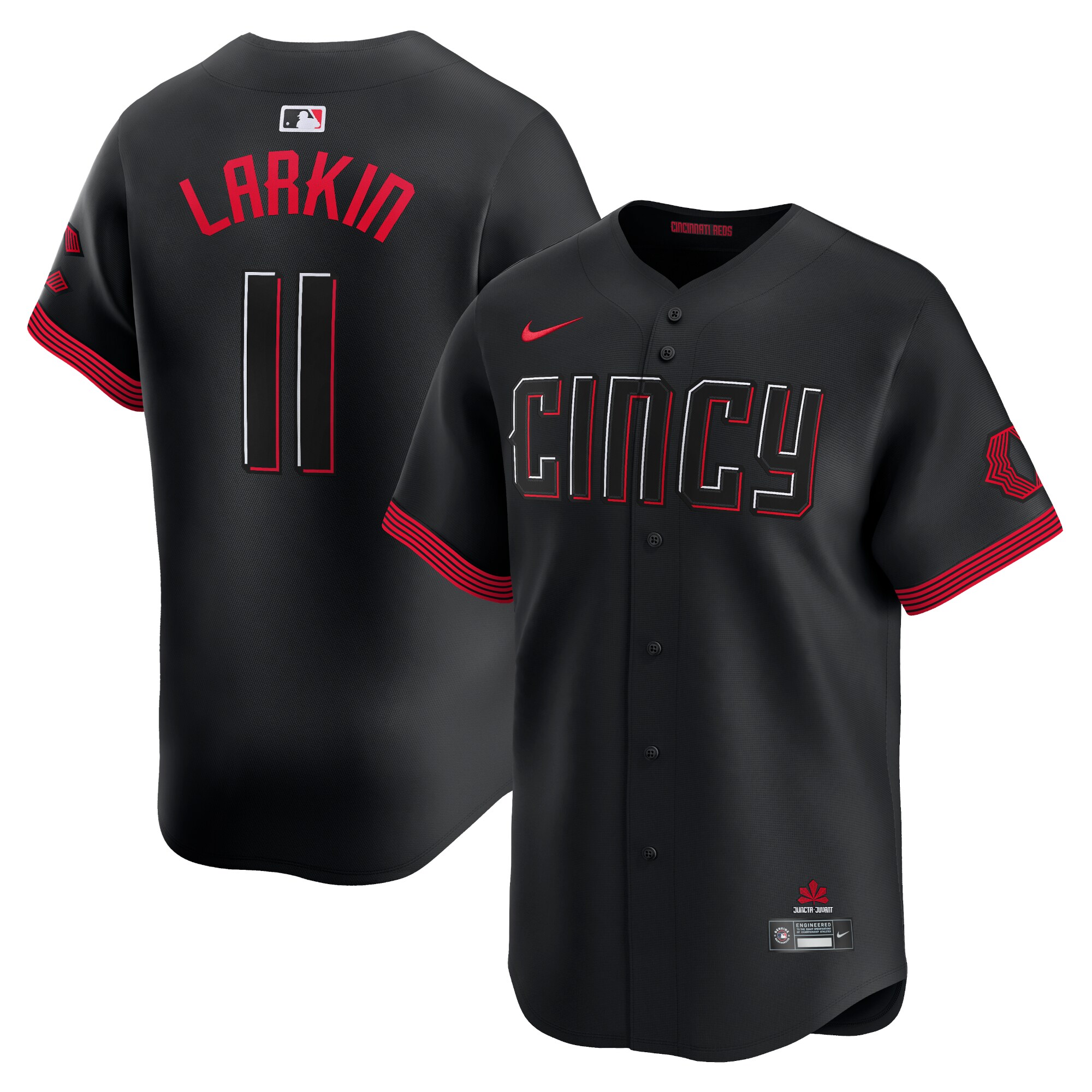 Men's Cincinnati Reds Barry Larkin Black City Connect Limited Player Baseball Jersey