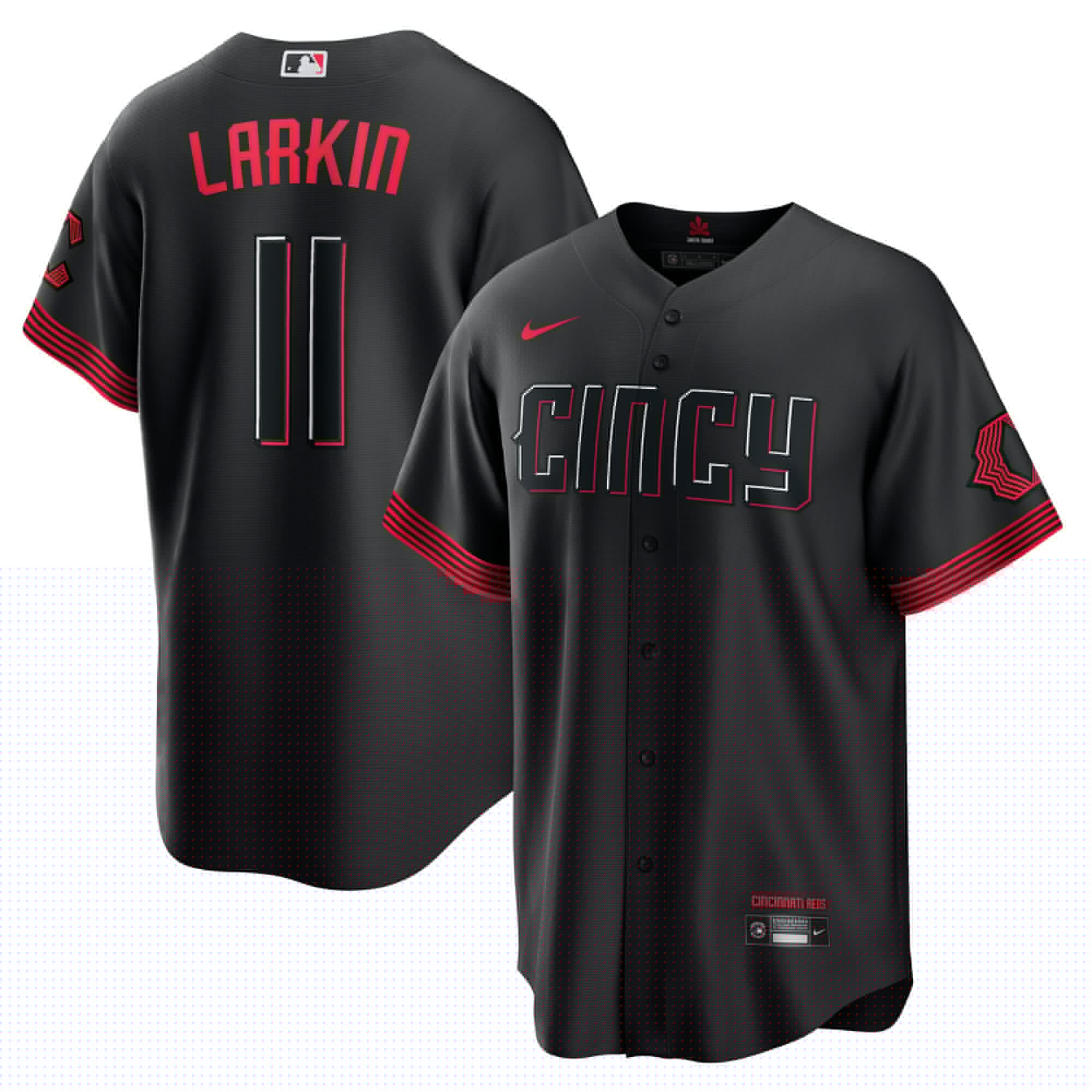 Men's Cincinnati Reds Barry Larkin Black City Connect Player Baseball Jersey