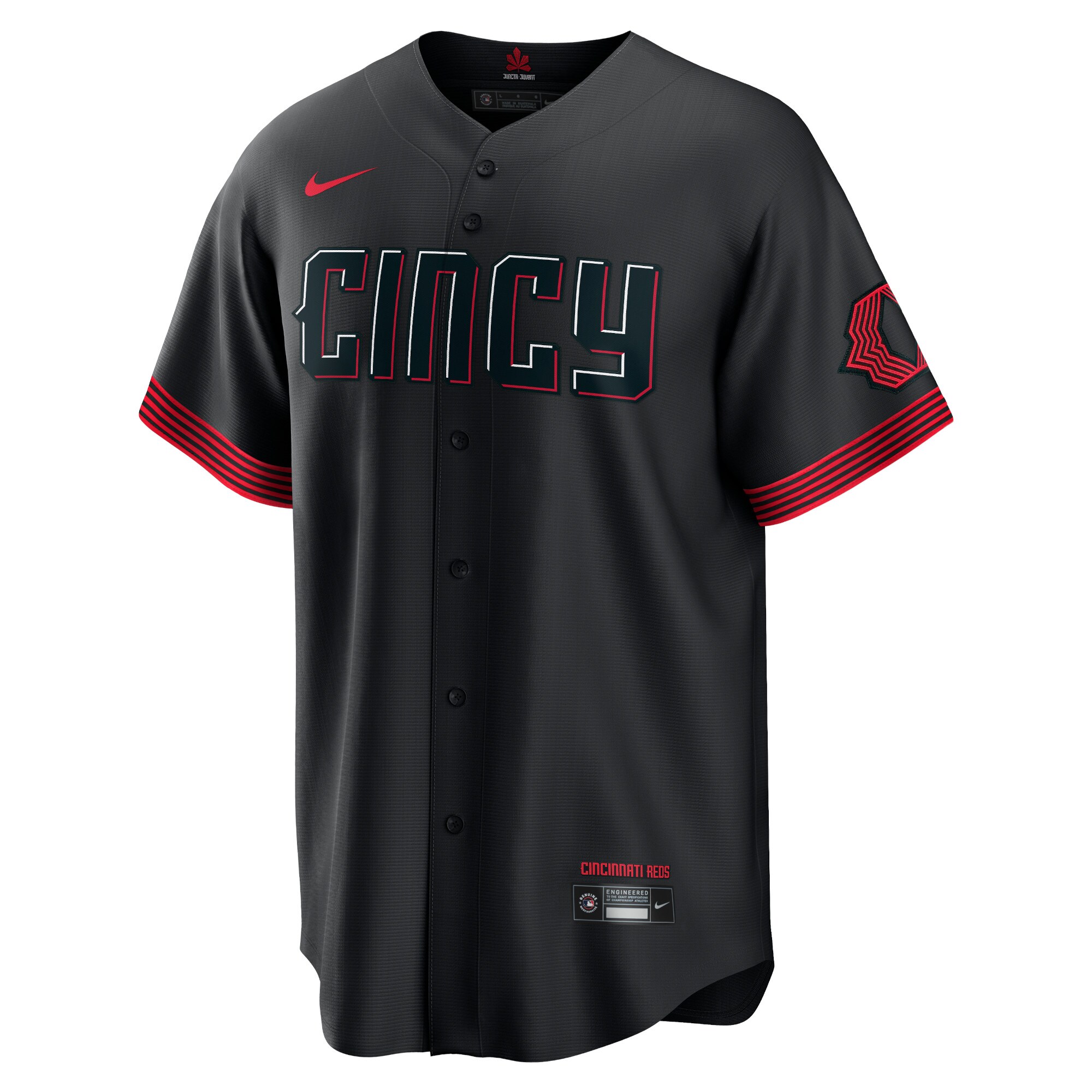 Alternative view of Men's Cincinnati Reds Black City Connect Baseball Jersey