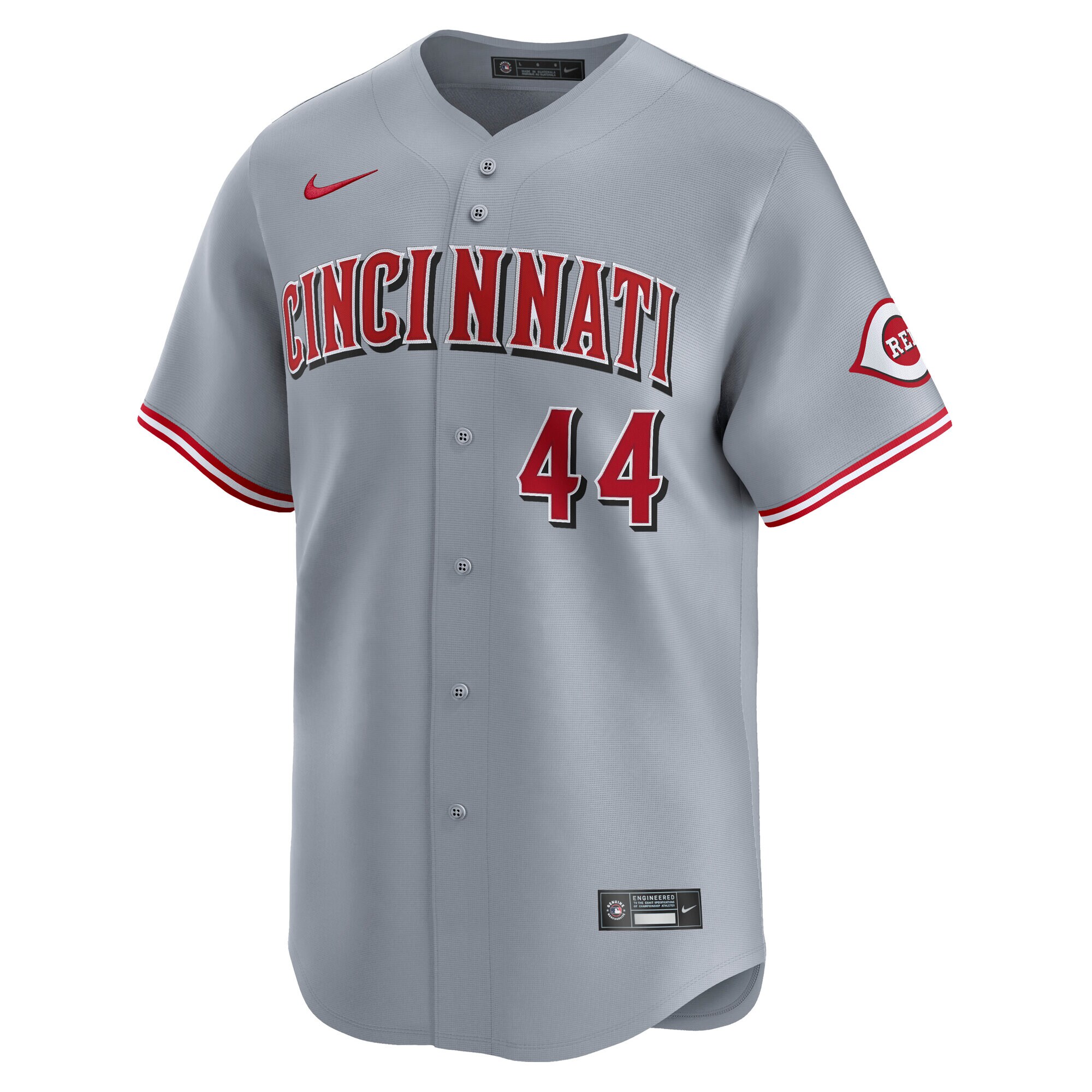Alternative view of Men's Cincinnati Reds Elly De La Cruz Gray Road Limited Player Baseball Jersey