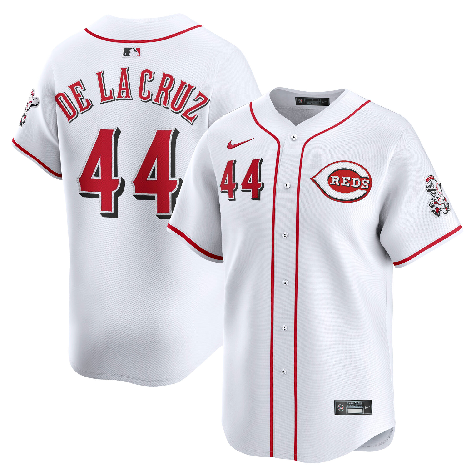 Men's Cincinnati Reds Elly De La Cruz White Home Limited Player Baseball Jersey