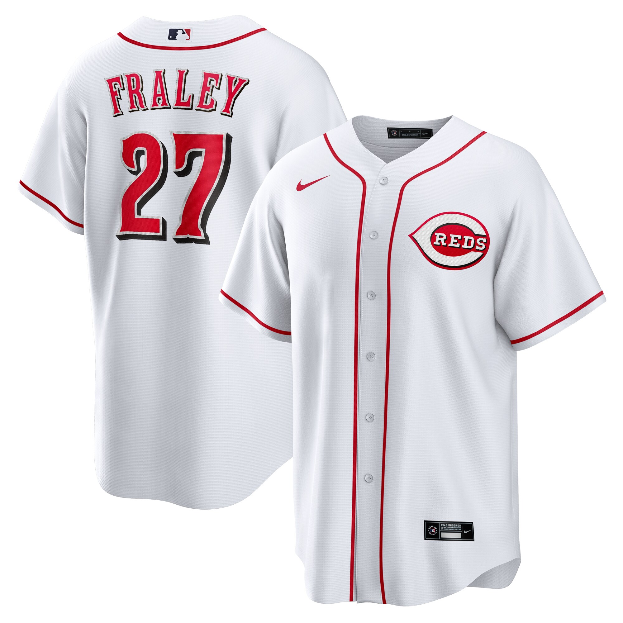 Men's Cincinnati Reds Jake Fraley White Home Baseball Jersey