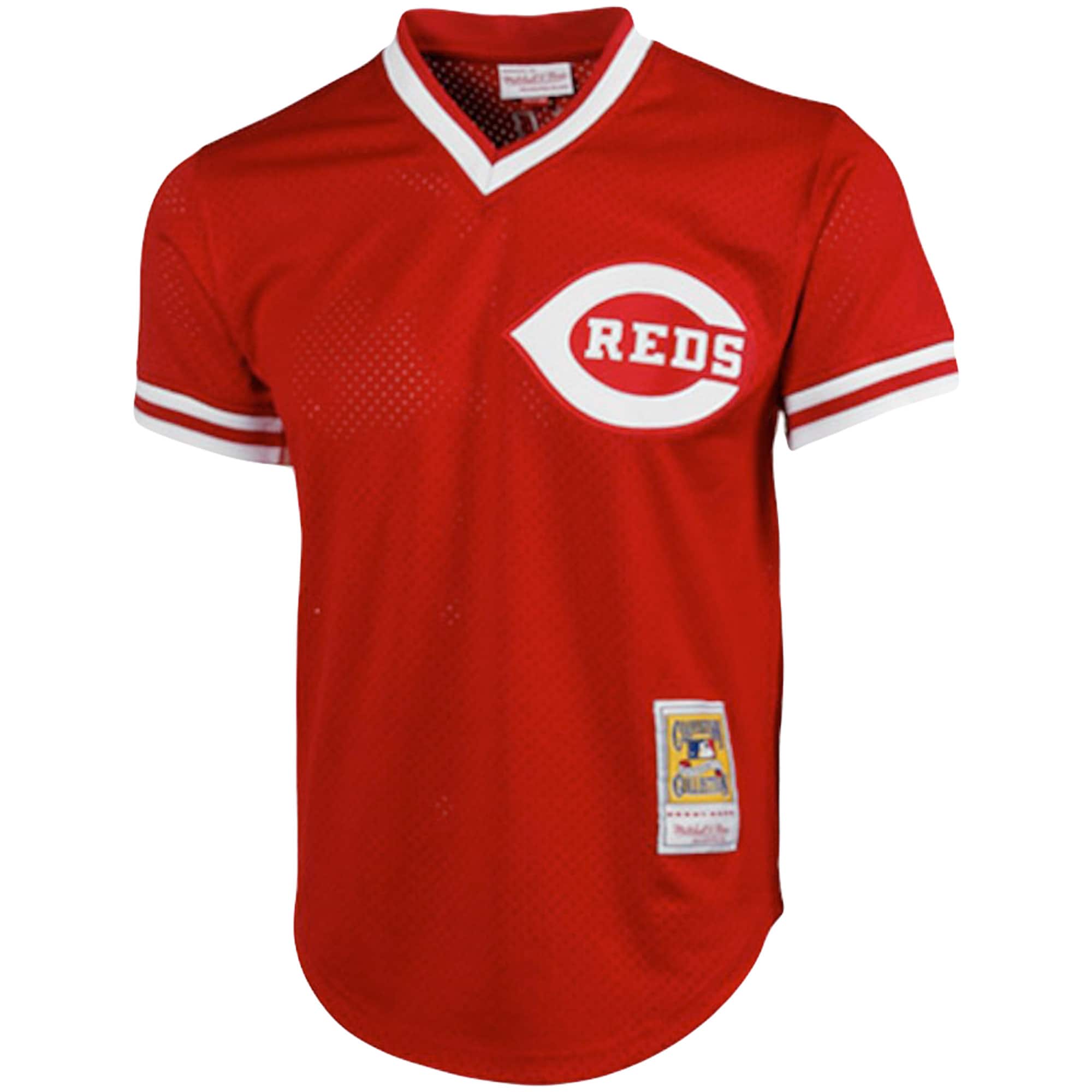 Alternative view of Men's Cincinnati Reds Johnny Bench Mitchell & Ness Red Cooperstown Collection Big & Tall Mesh Batting Practice Baseball Jersey