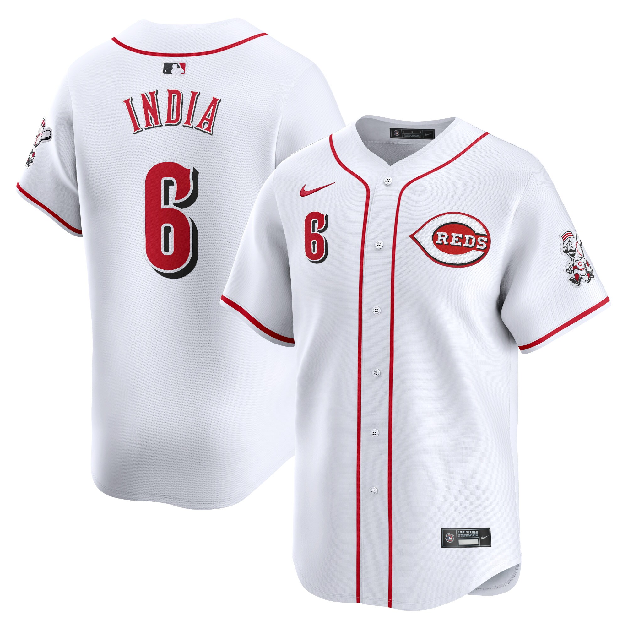 Men's Cincinnati Reds Jonathan India White Home Limited Player Baseball Jersey