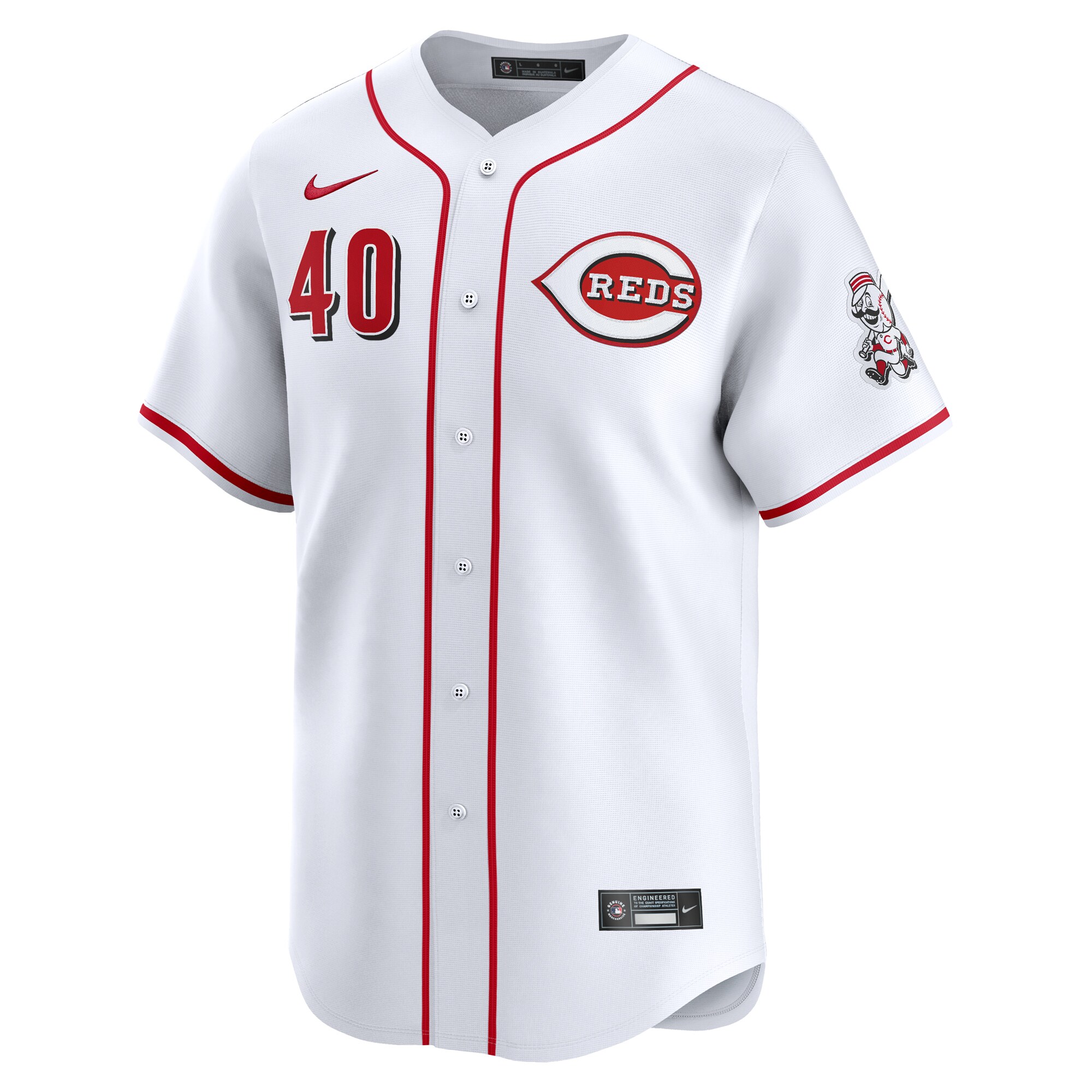 Alternative view of Men's Cincinnati Reds Nick Lodolo White Home Limited Player Jersey