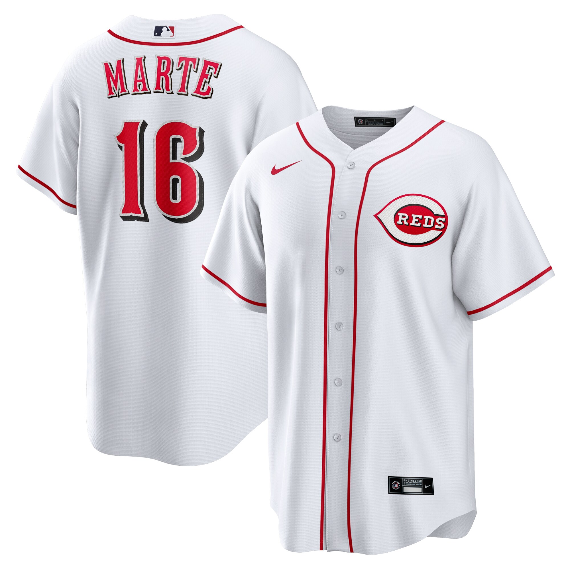Men's Cincinnati Reds Noelvi Marte White Home Jersey