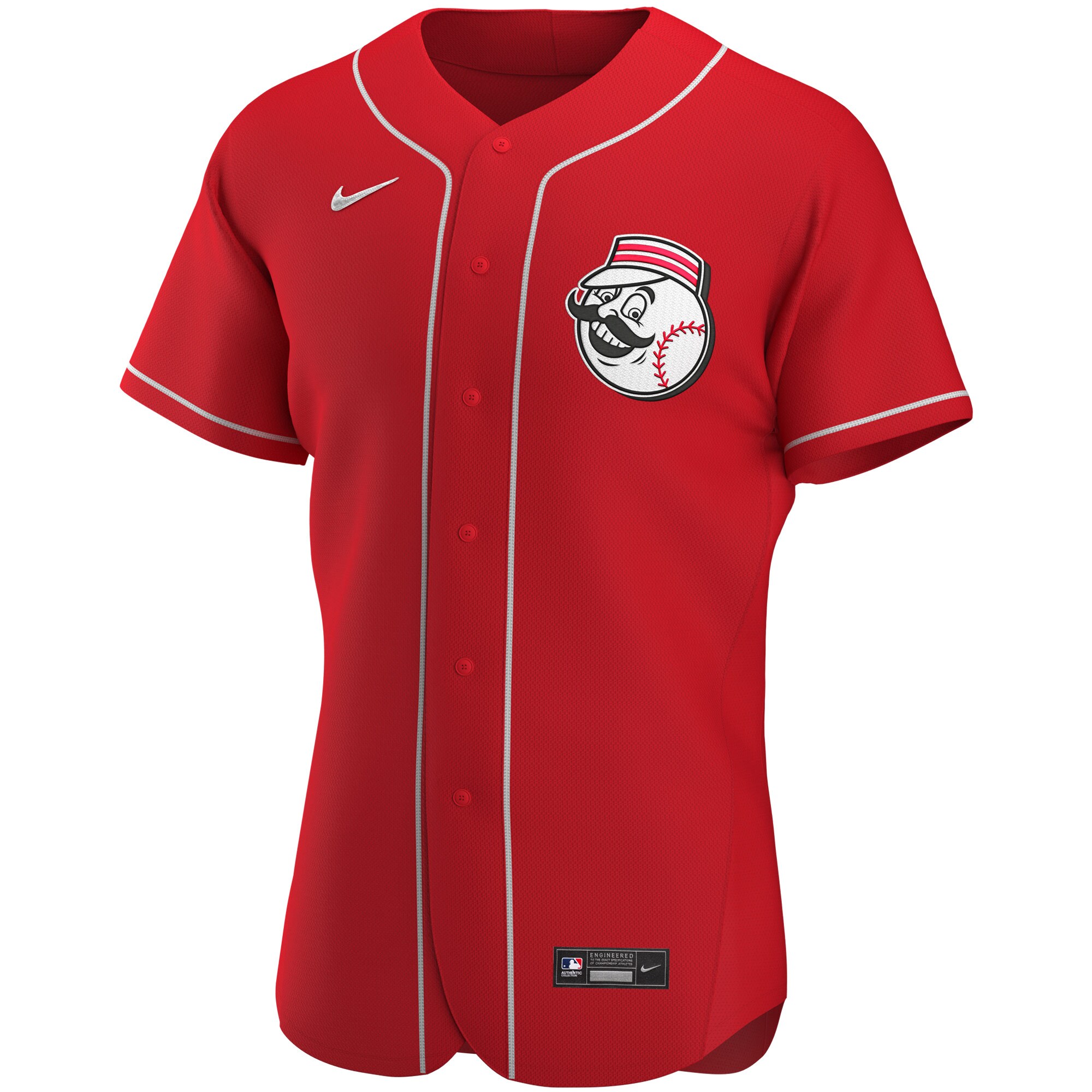 Alternative view of Men's Cincinnati Reds Scarlet Alternate Team Logo Jersey
