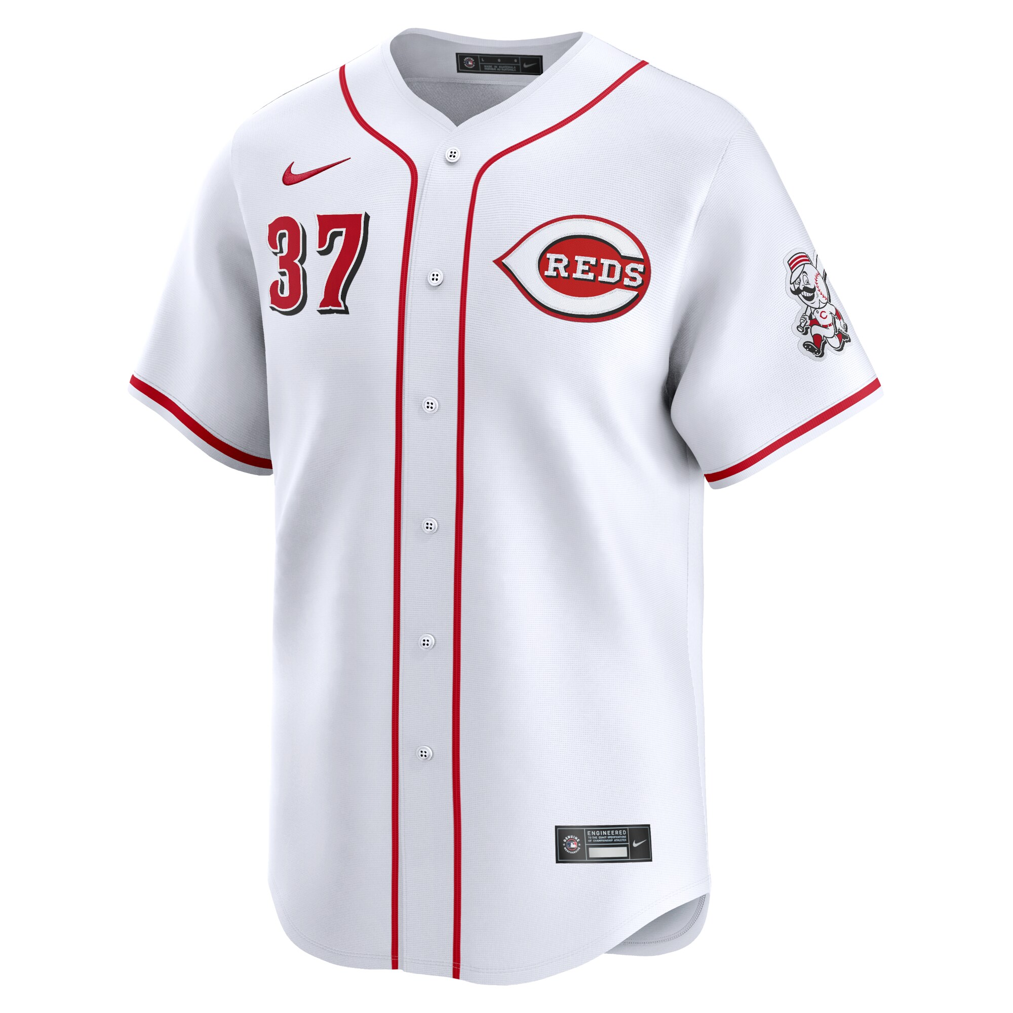 Alternative view of Men's Cincinnati Reds Tyler Stephenson White Home Limited Player Jersey