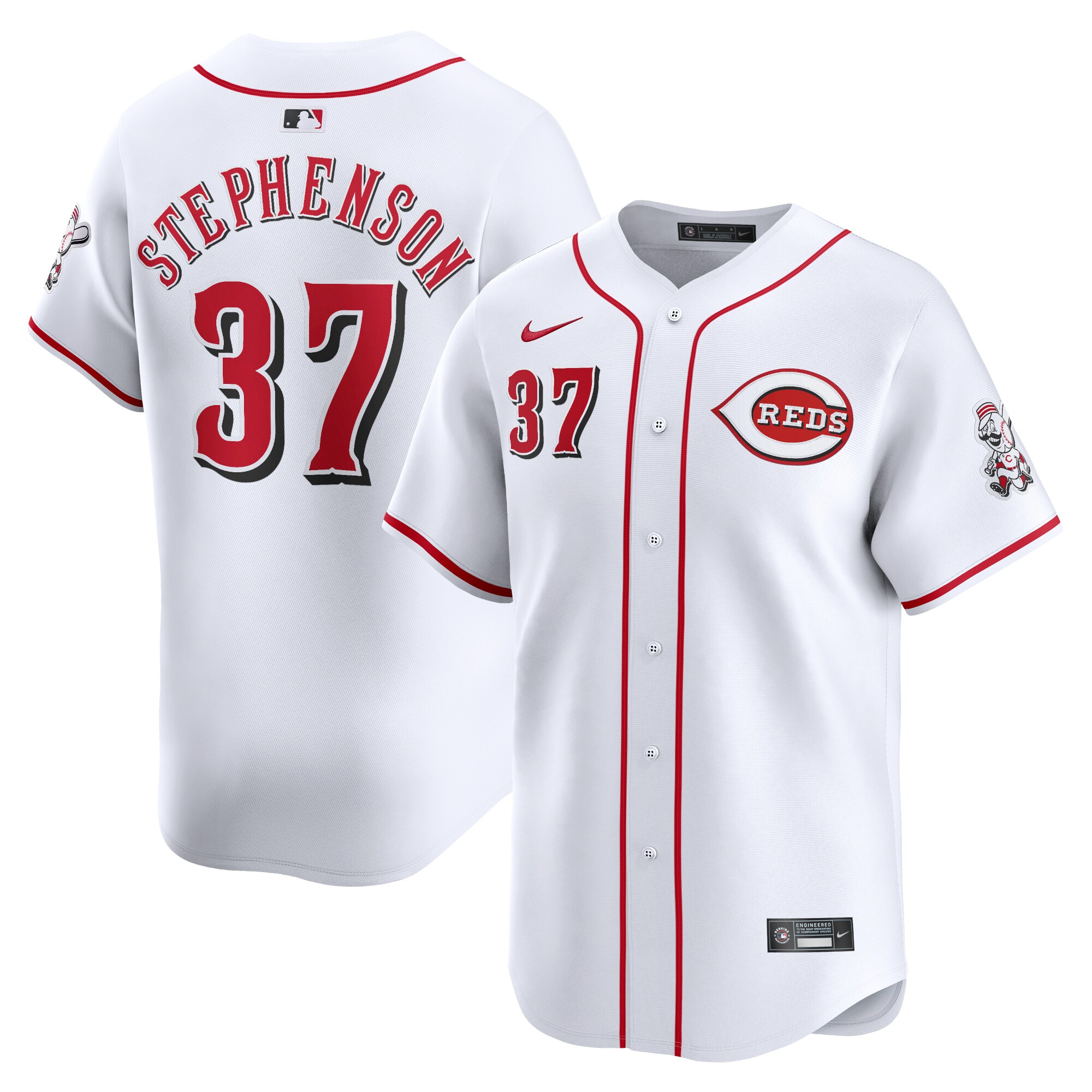Men's Cincinnati Reds Tyler Stephenson White Home Limited Player Jersey