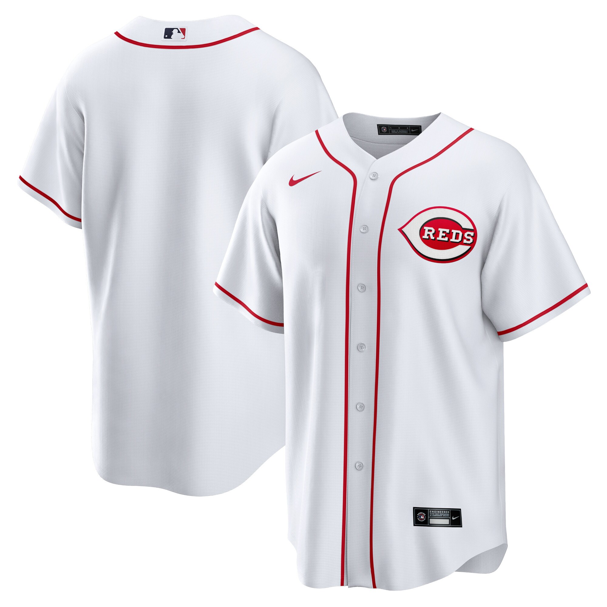 Men's Cincinnati Reds White Home Blank Jersey