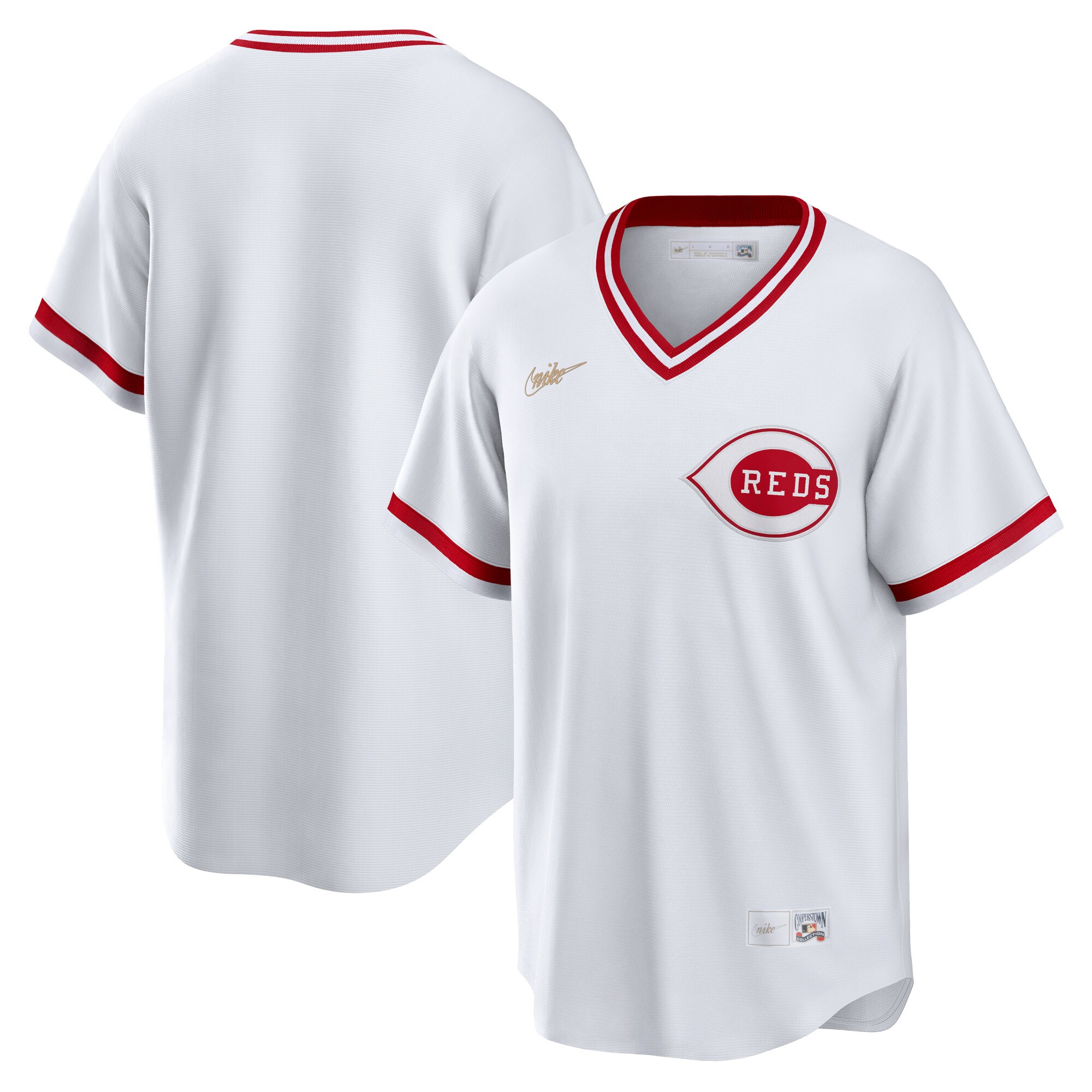 Men's Cincinnati Reds White Home Cooperstown Collection Team Jersey