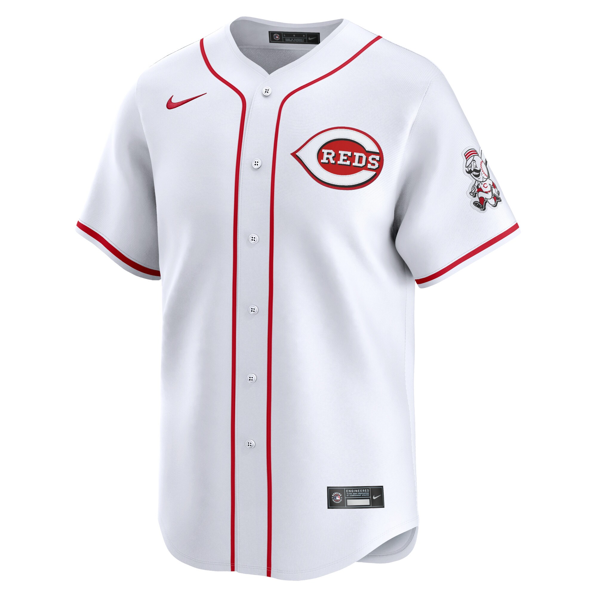 Alternative view of Men's Cincinnati Reds White Home Limited Jersey