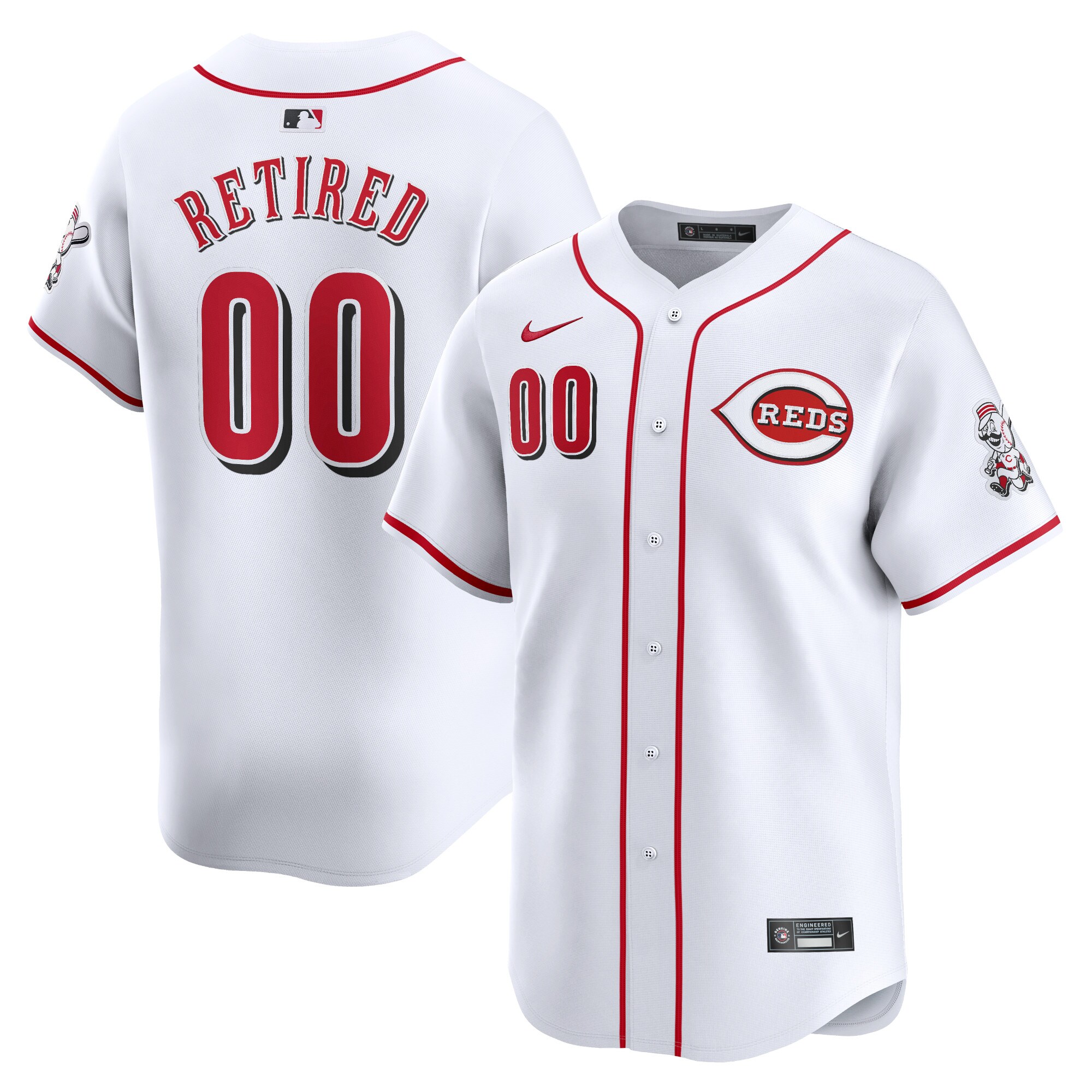 Men's Cincinnati Reds White Home Limited Pick-A-Player Retired Roster Jersey