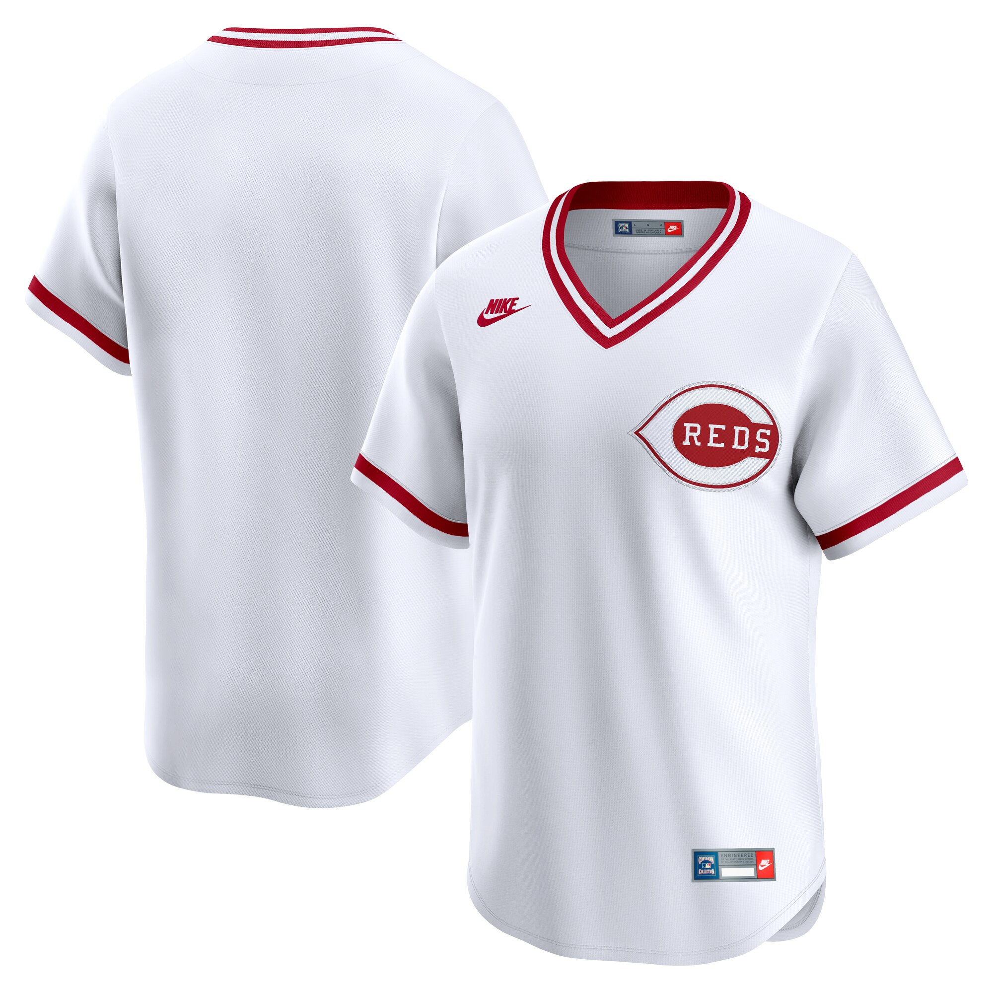 Men's Cincinnati Reds White Throwback Cooperstown Collection Limited Jersey