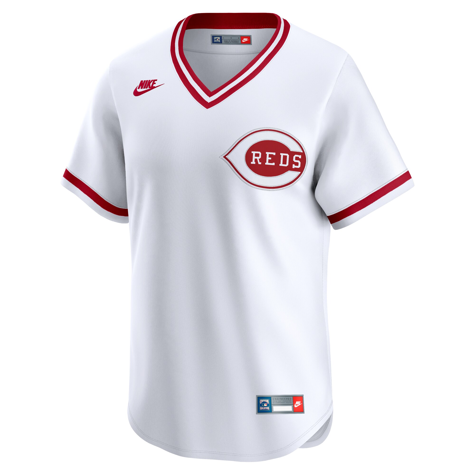 Alternative view of Men's Cincinnati Reds White Throwback Cooperstown Collection Limited Jersey