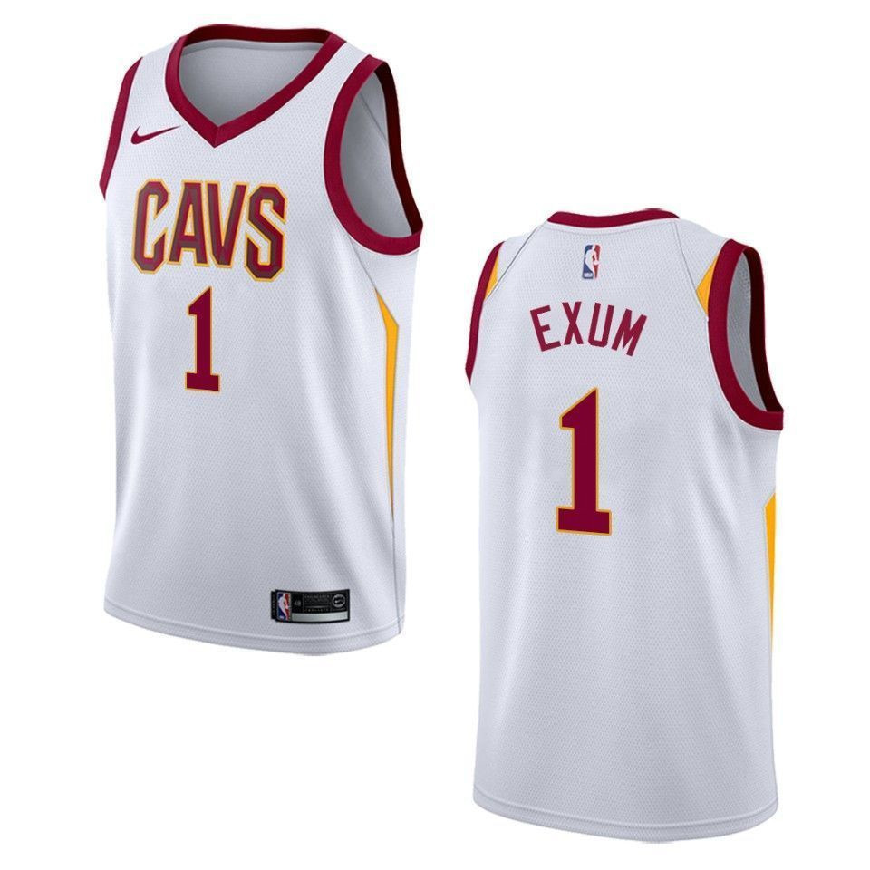 Men's Cleveland Cavaliers 1 Dante Exum Association Swingman Basketball Jersey - White - JS139