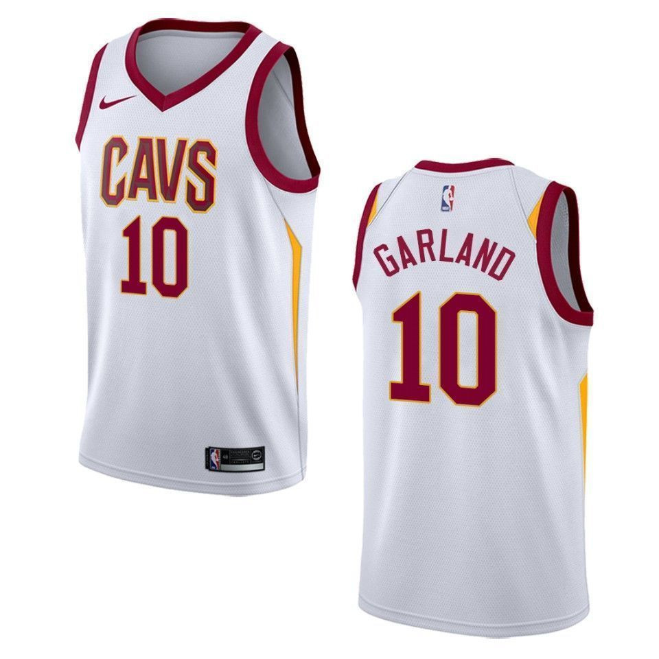 Men's Cleveland Cavaliers 10 Darius Garland Association Swingman Basketball Jersey - White - JS779