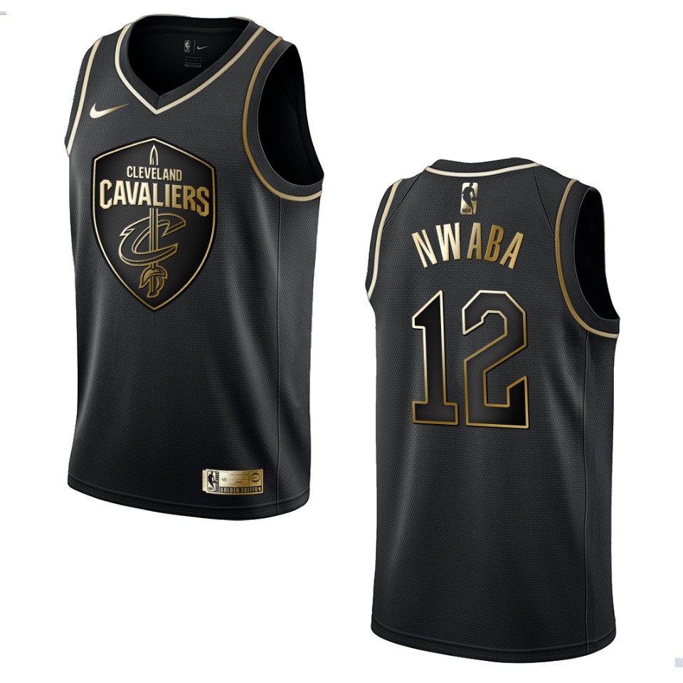 Men’s Cleveland Cavaliers #12 David Nwaba Golden Edition Basketball Jersey – Black