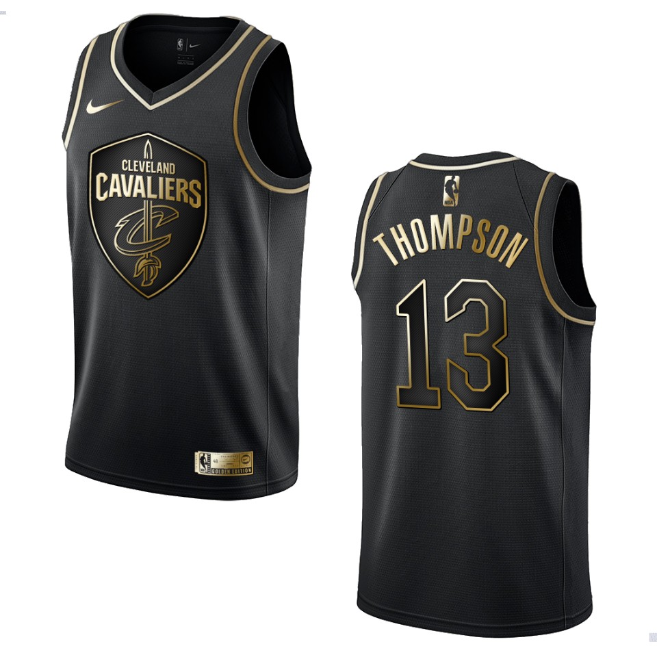 Men’s Cleveland Cavaliers #13 Tristan Thompson Golden Edition Basketball Jersey – Black