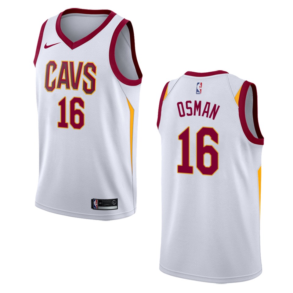 Men's Cleveland Cavaliers #16 Cedi Osman Association Swingman Basketball Jersey - White