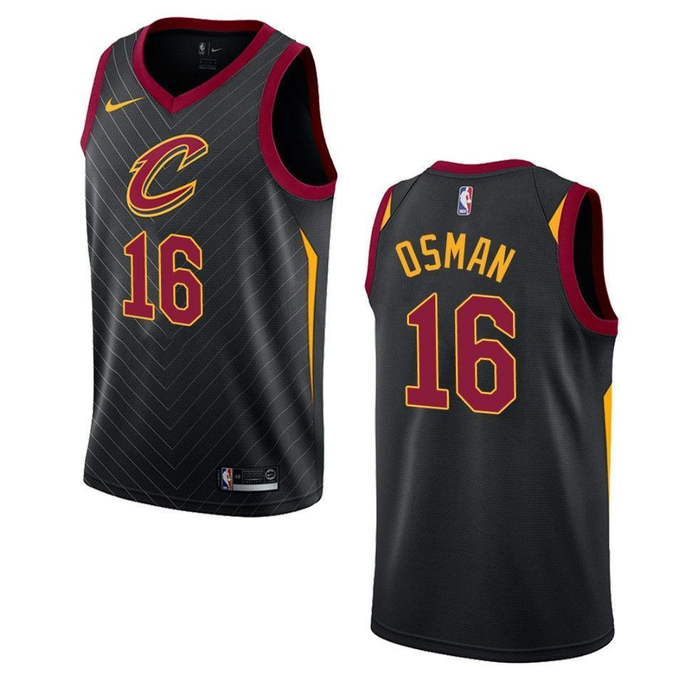 Men's Cleveland Cavaliers 16 Cedi Osman Statement Swingman Basketball Jersey - Black - JS539