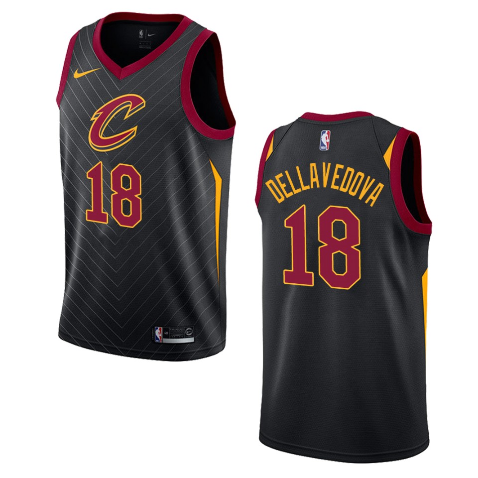 Men's Cleveland Cavaliers #18 Matthew Dellavedova Statement Swingman Basketball Jersey - Black