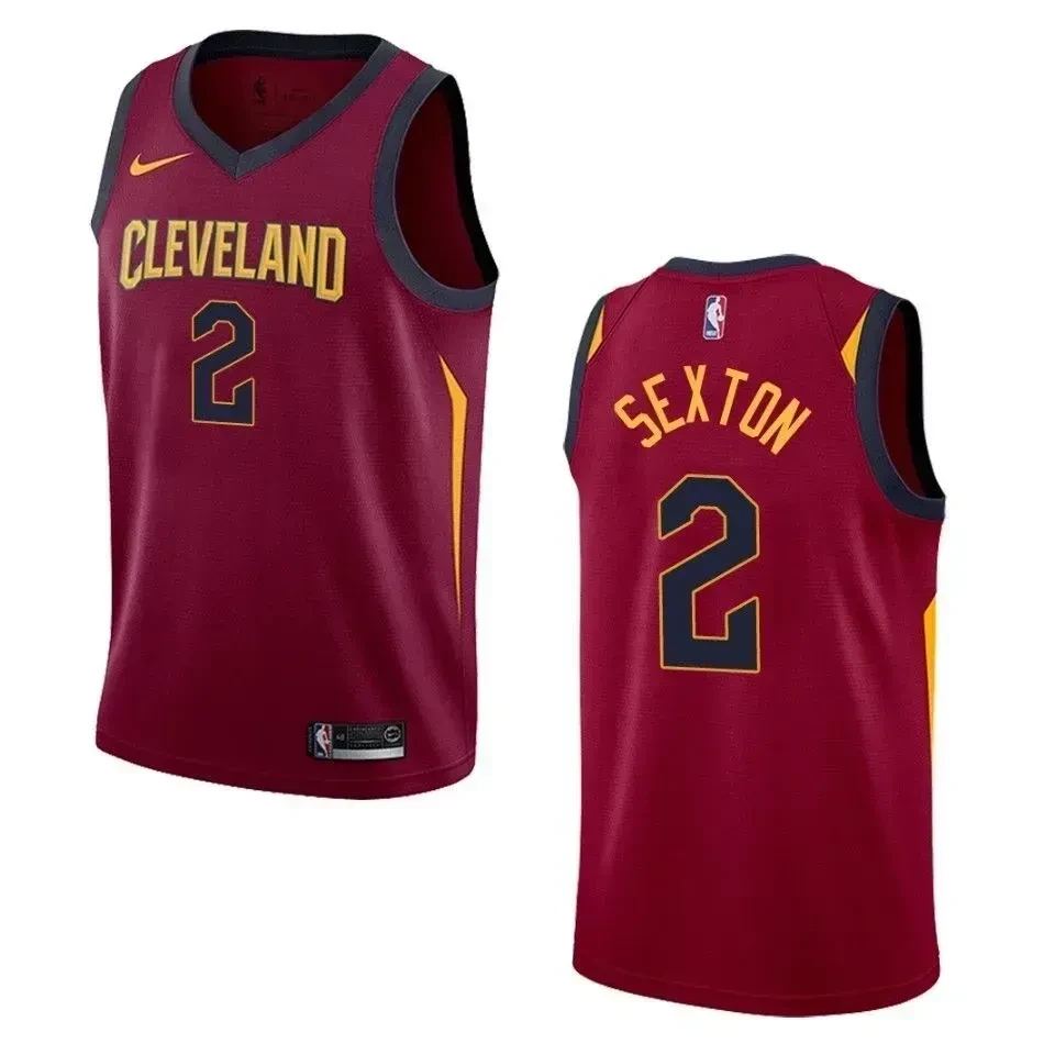 Men's Cleveland Cavaliers 2 Collin Sexton Icon Swingman Basketball Jersey - Maroon - JS726