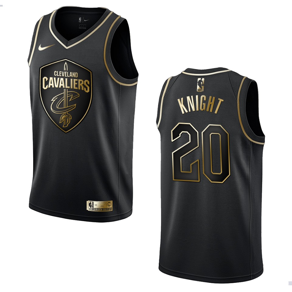 Men’s Cleveland Cavaliers #20 Brandon Knight Golden Edition Basketball Jersey – Black