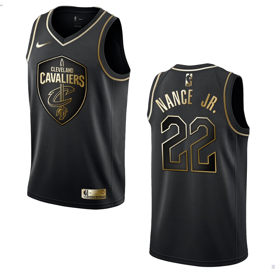 Men’s Cleveland Cavaliers #22 Larry Nance Jr. Golden Edition Basketball Jersey – Black