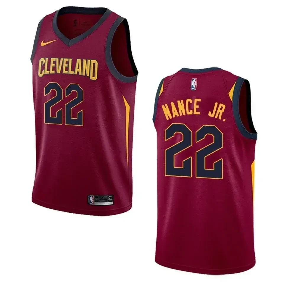 Men's Cleveland Cavaliers 22 Larry Nance Jr. Icon Swingman Basketball Jersey - Maroon - JS543