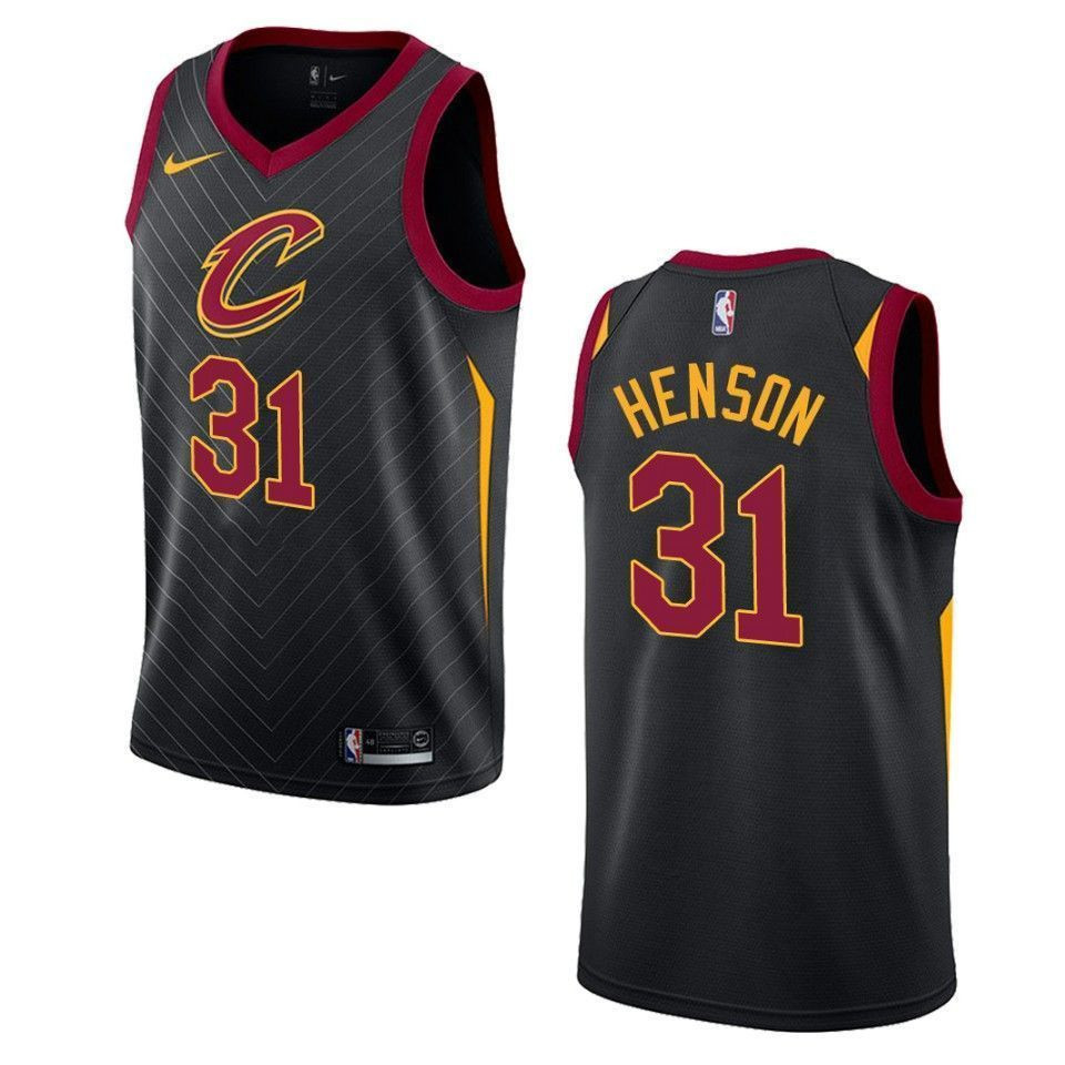 Men's Cleveland Cavaliers 31 John Henson Statement Swingman Basketball Jersey - Black - JS655