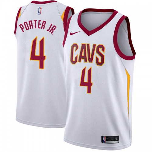 Men's Cleveland Cavaliers #4 Kevin Porter Jr. Association Swingman Basketball Jersey - White