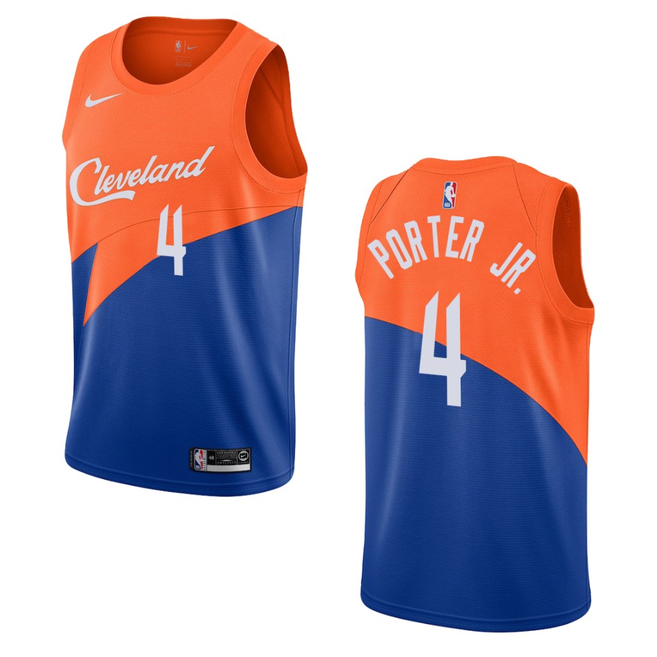 Men's Cleveland Cavaliers #4 Kevin Porter Jr. City Swingman Basketball Jersey - Blue