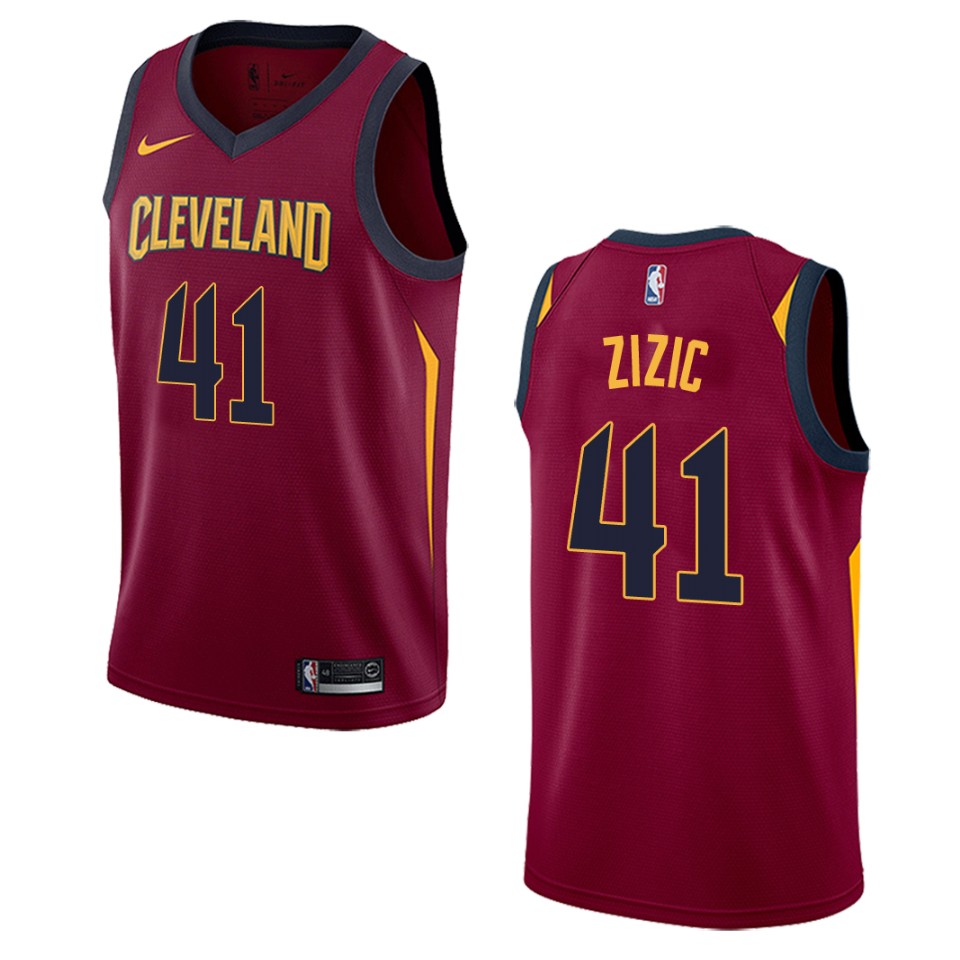 Men's Cleveland Cavaliers #41 Ante Zizic Icon Swingman Basketball Jersey - Maroon