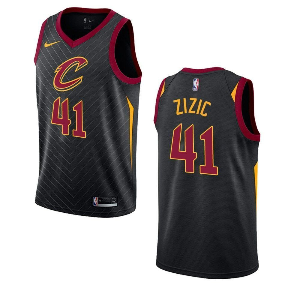 Men's Cleveland Cavaliers 41 Ante Zizic Statement Swingman Basketball Jersey - Black - JS603