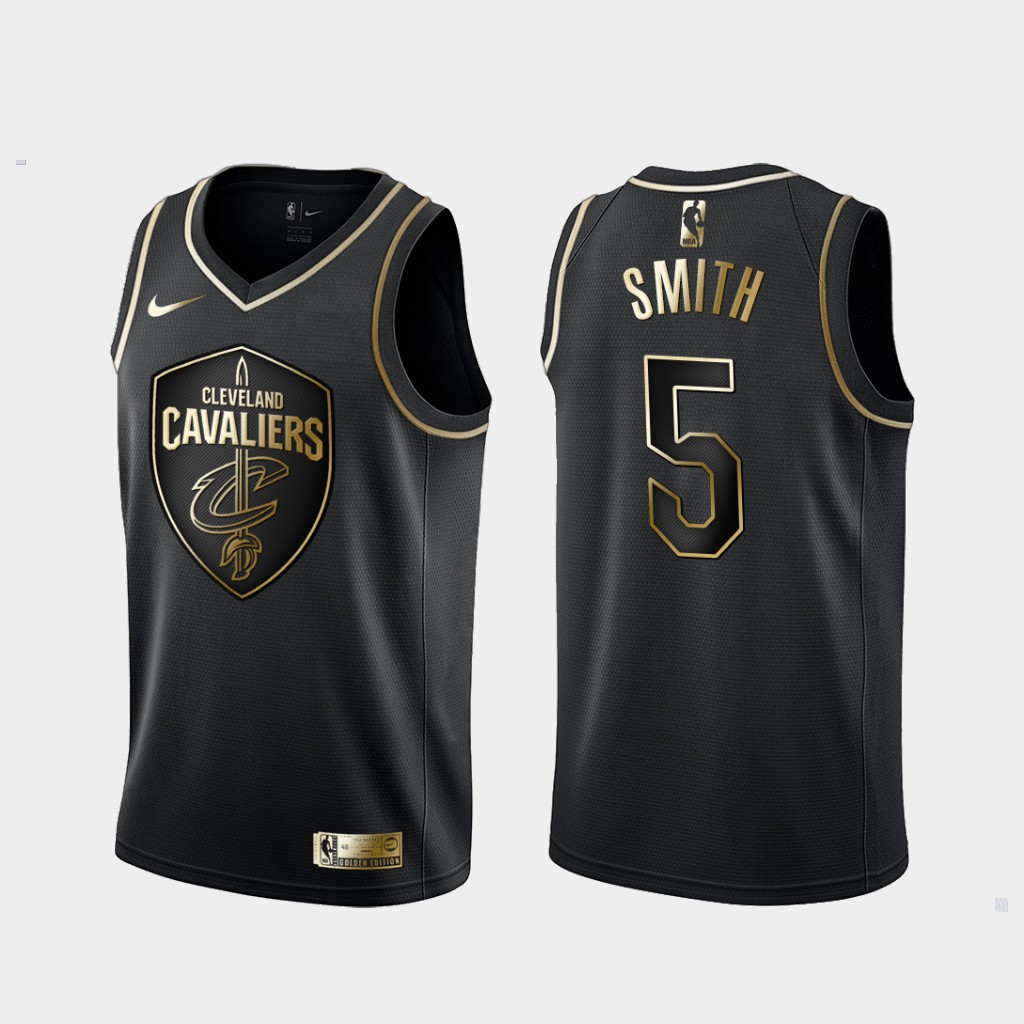 Men’s Cleveland Cavaliers #5 J.r. Smith Golden Edition Basketball Jersey – Black