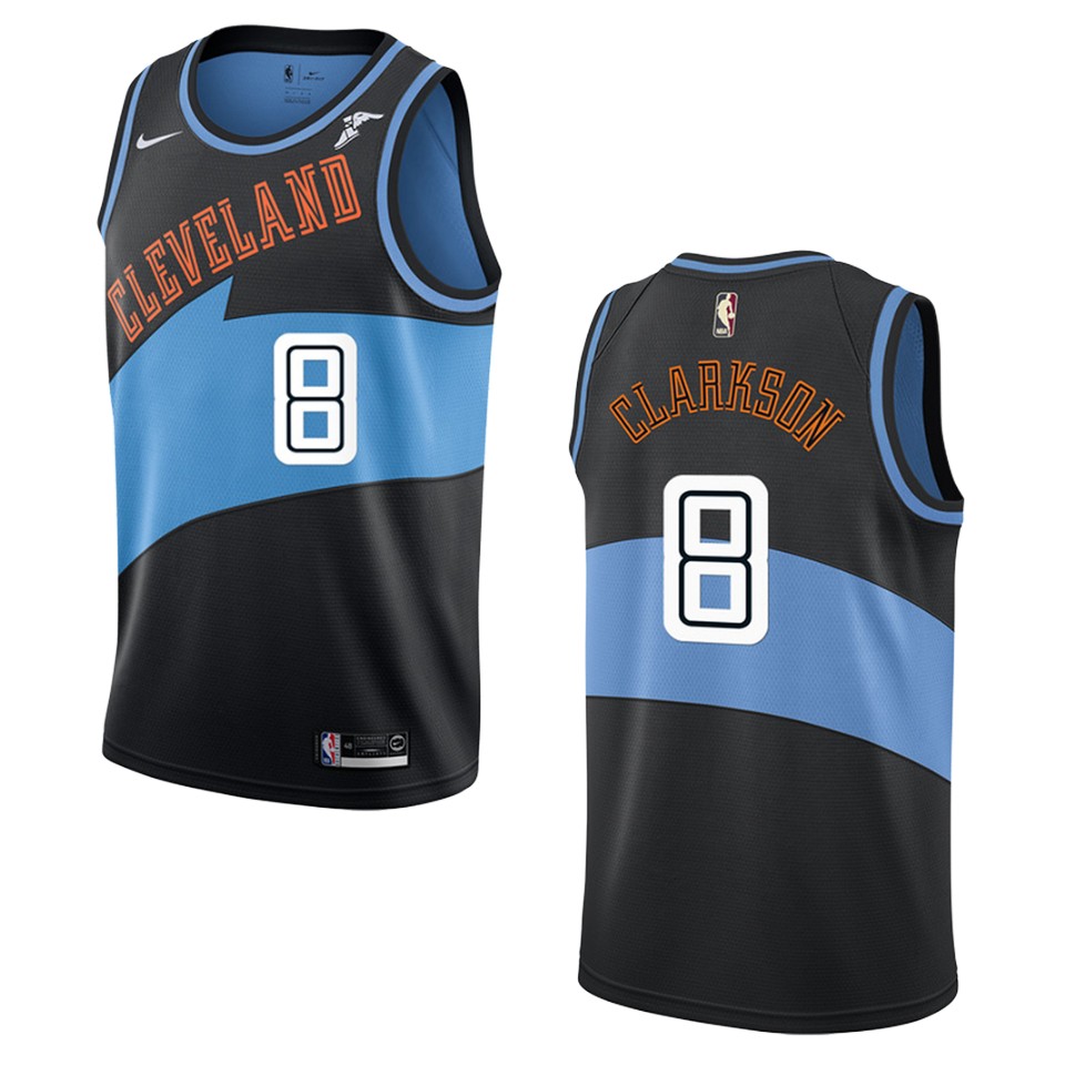 Men's Cleveland Cavaliers #8 Jordan Clarkson Hardwood Classics Swingman Basketball Jersey - Black