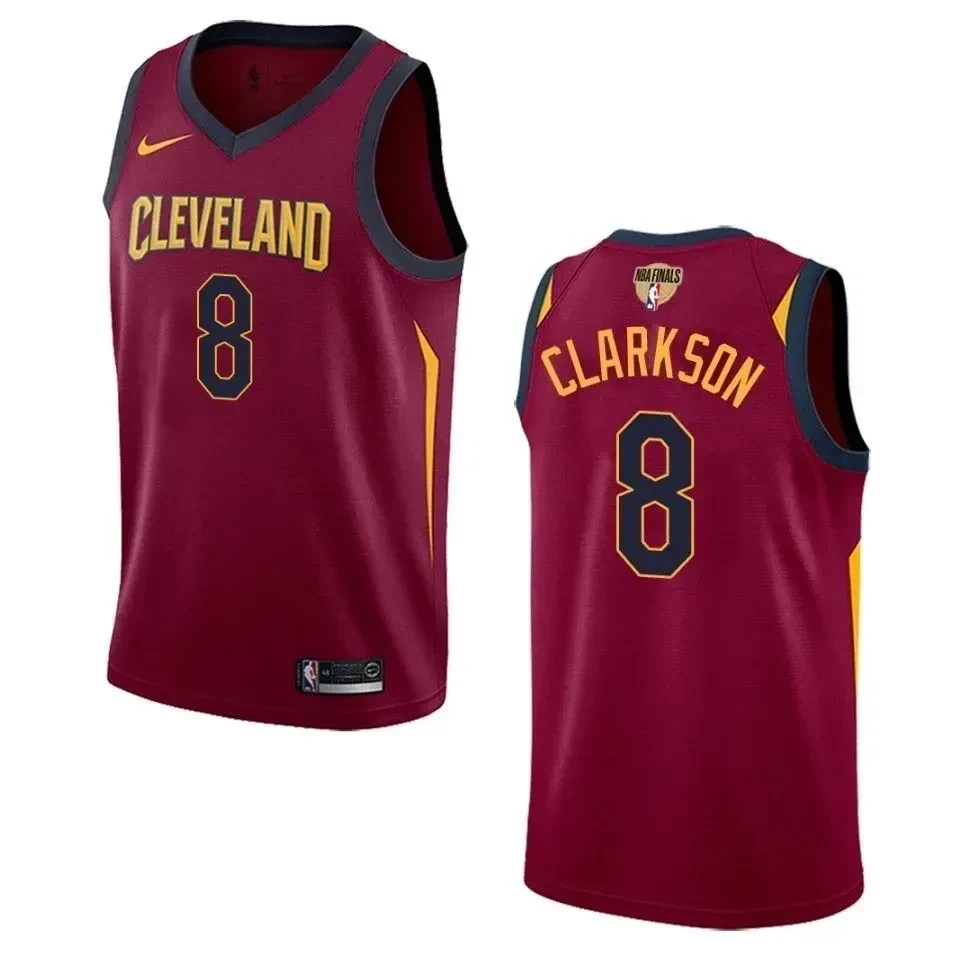 Men's Cleveland Cavaliers 8 Jordan Clarkson Icon Swingman Basketball Jersey - Maroon - JS648