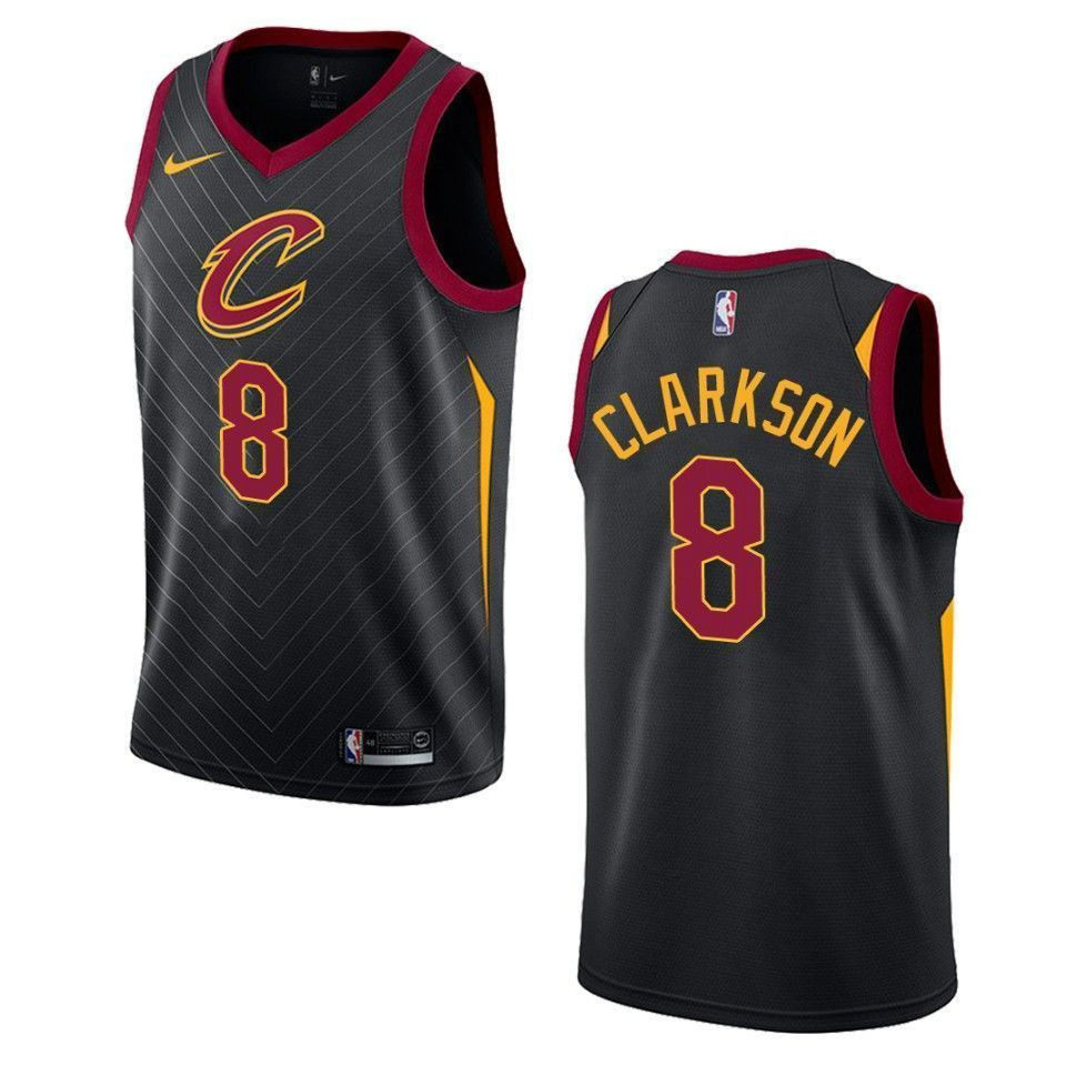 Men's Cleveland Cavaliers 8 Jordan Clarkson Statement Swingman Basketball Jersey - Black - JS300