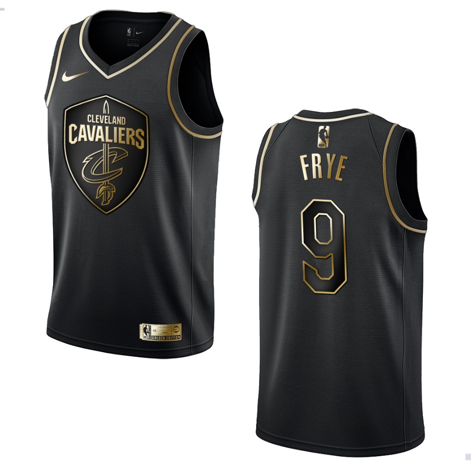 Men’s Cleveland Cavaliers #9 Channing Frye Golden Edition Basketball Jersey – Black