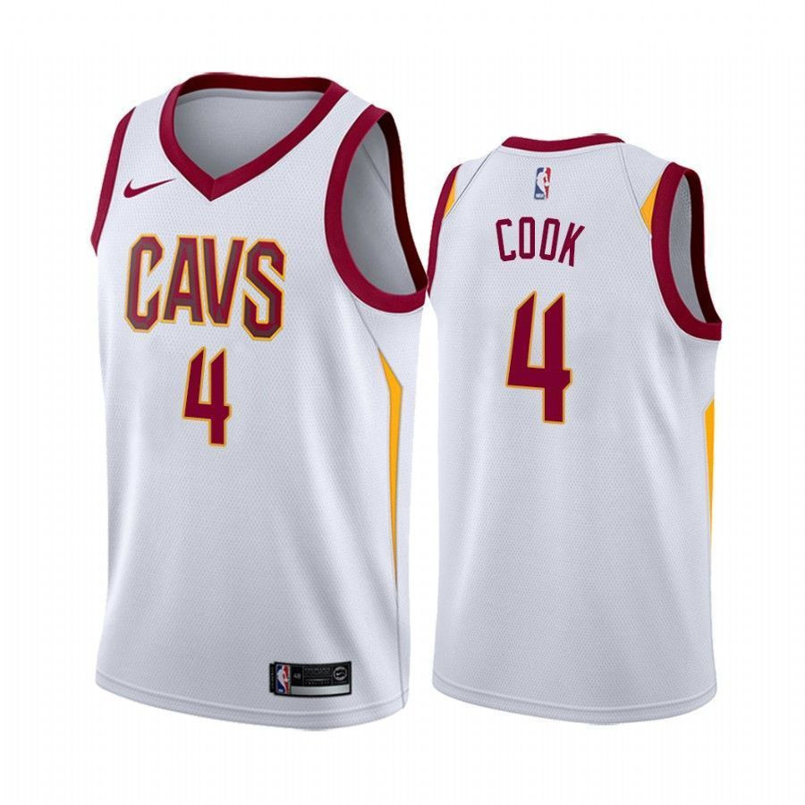 Men's Cleveland Cavaliers Quinn Cook 4 White Association Edition Basketball Jersey - JS512