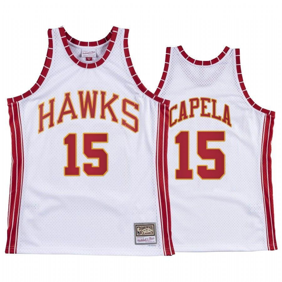 Men's Clint Capela 15 Atlanta Hawks Hardwood Classics Basketball Jersey White - JS700 