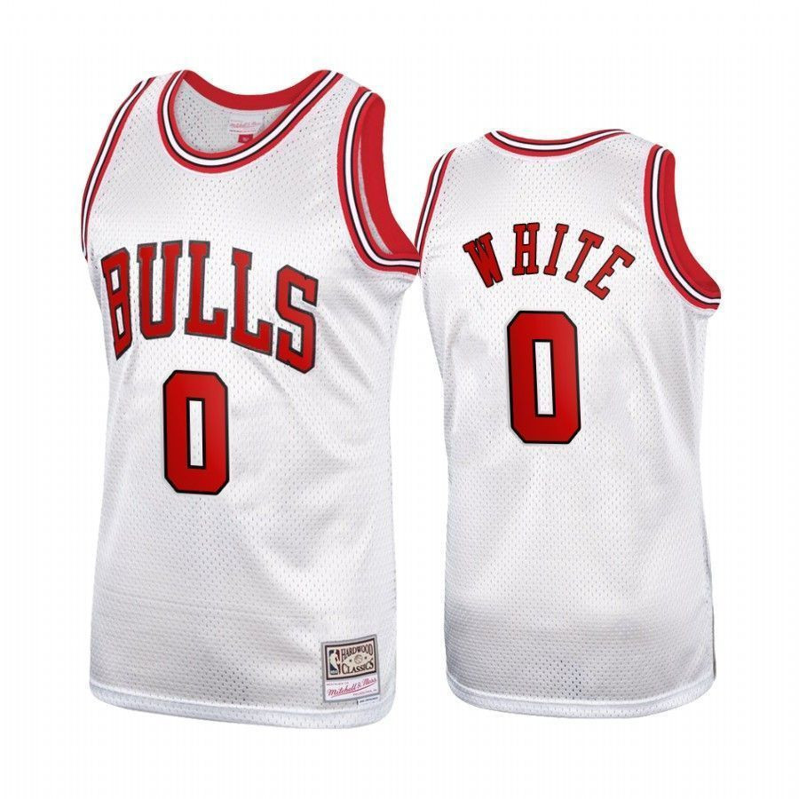 Men's Coby White 0 Chicago Bulls Platinum Hardwood Classics Basketball Jersey - JS637 