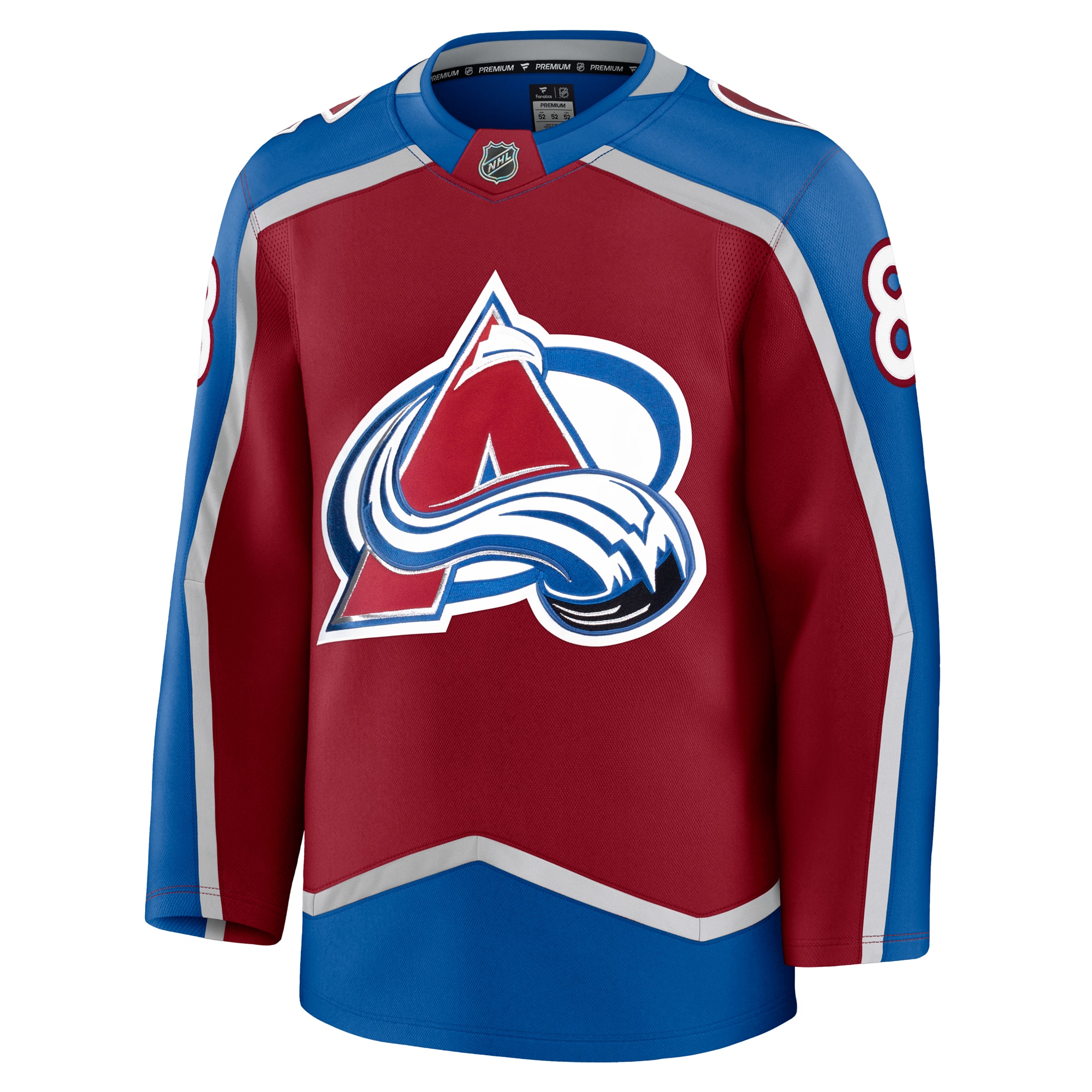 Alternative view of Men's Colorado Avalanche Cale Makar Burgundy Home Premium Hockey Jersey - JS931 