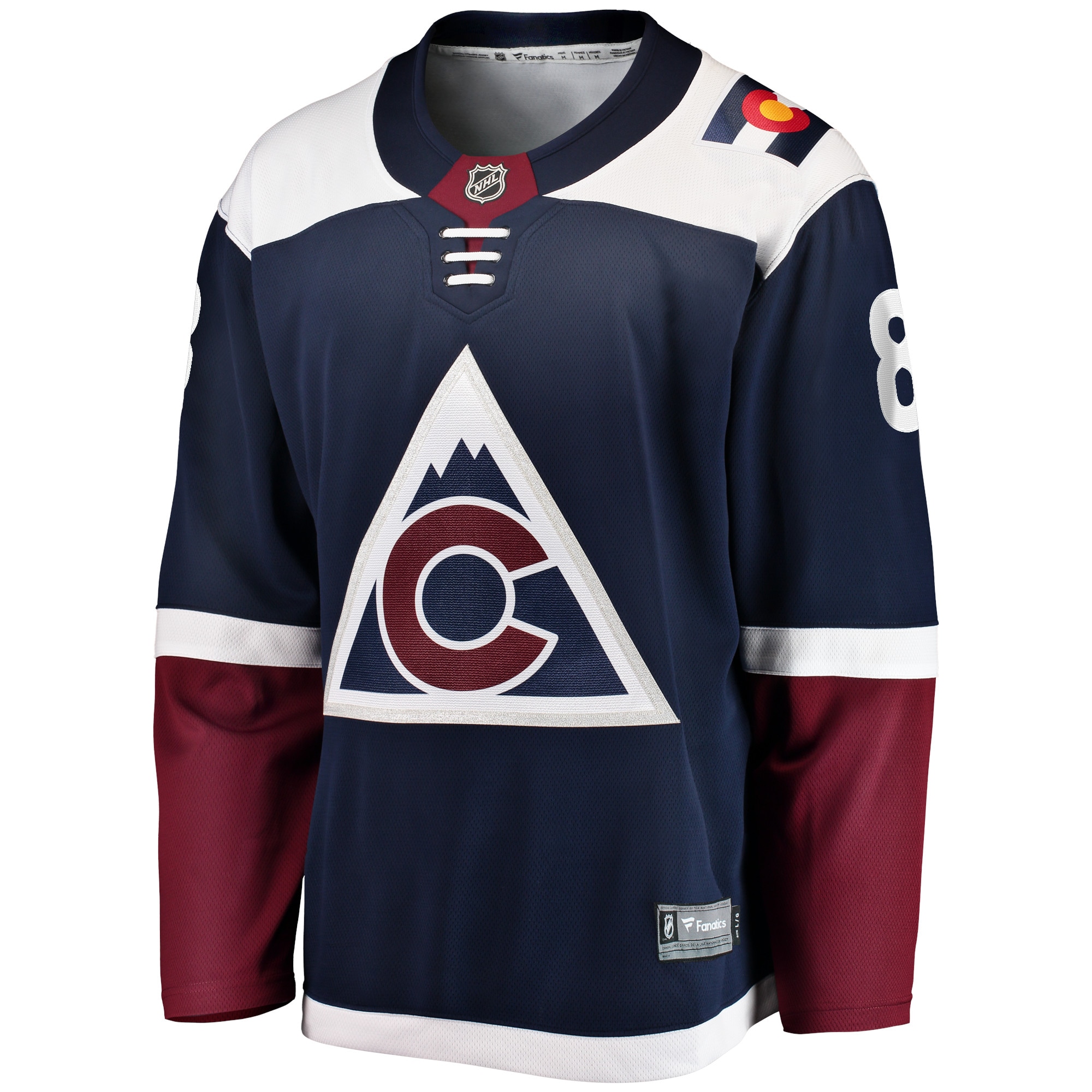 Alternative view of Men's Colorado Avalanche Cale Makar Navy Alternate Premier Breakaway Player Hockey Jersey - JS194 