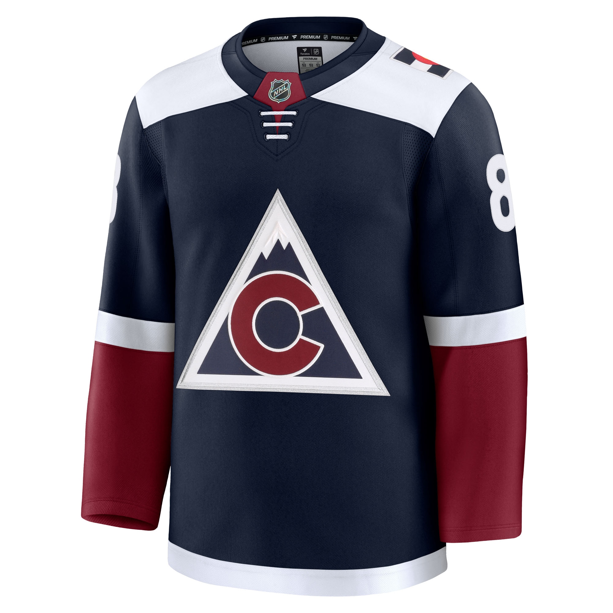 Alternative view of Men's Colorado Avalanche Cale Makar Navy Alternate Premium Hockey Jersey - JS509 
