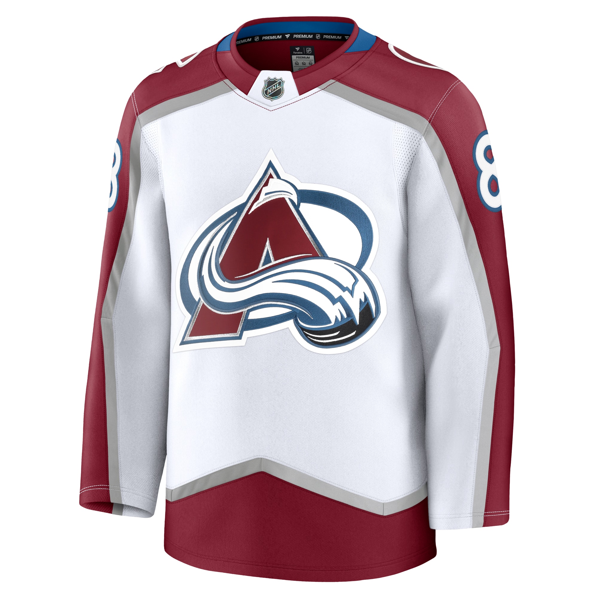 Alternative view of Men's Colorado Avalanche Cale Makar White Away Premium Hockey Jersey - JS225 